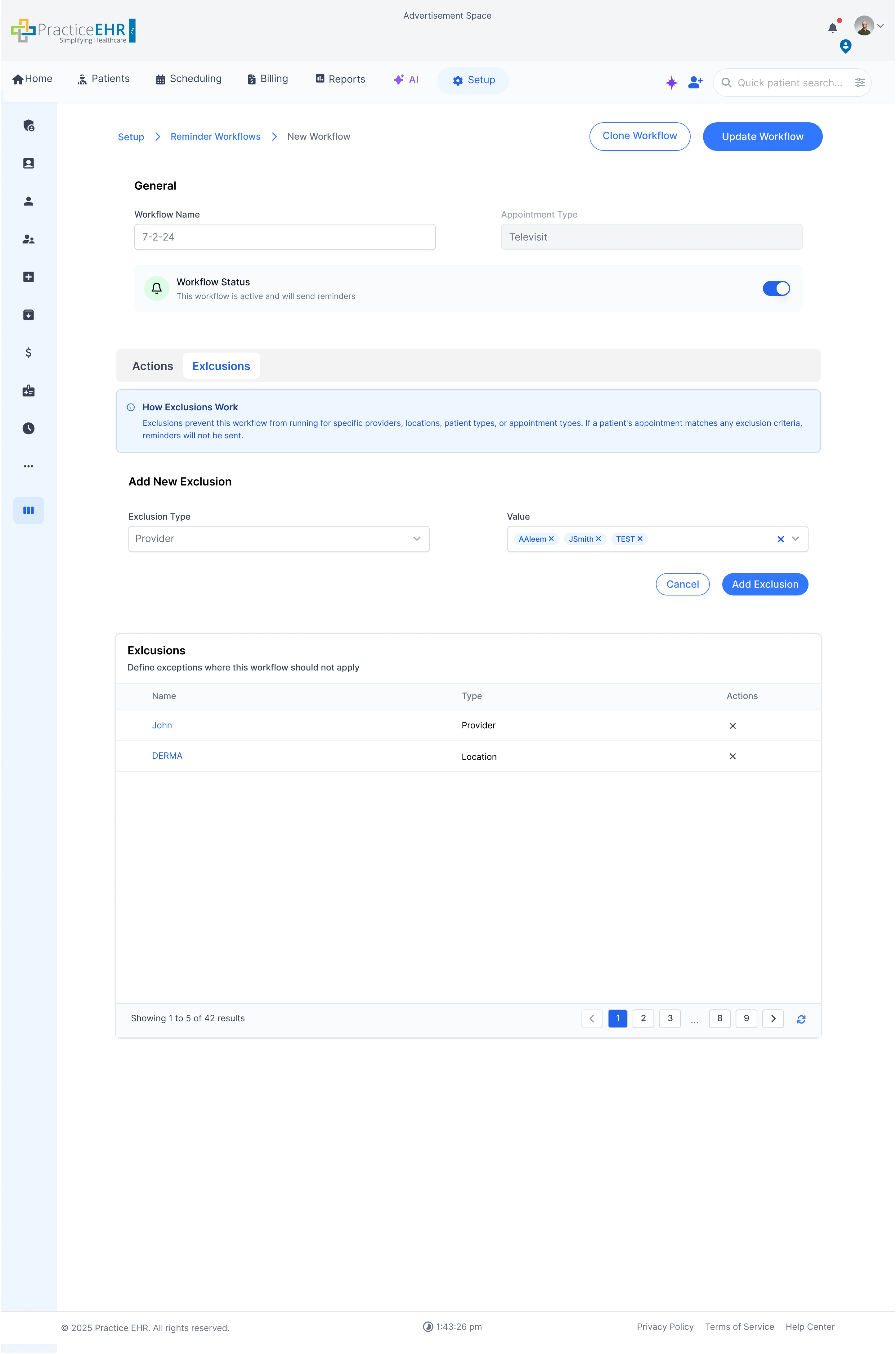 New Workflow exclusions image